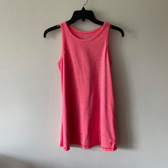 🔥 Old Navy | Girl's Relaxed Fit Coral Crew Neck Tunic-Length Tank Top L 10-12 - Picture 1 of 5